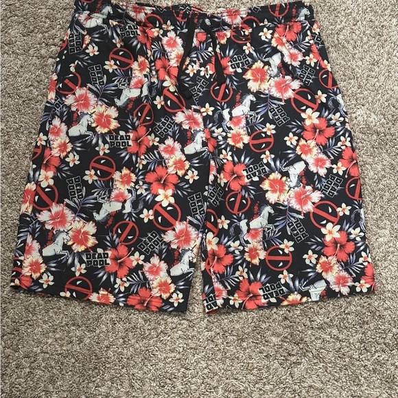 Marvel Other - Marvel Comics Deadpool Floral All Over Print Sleep Lounge Jam Mesh Shorts